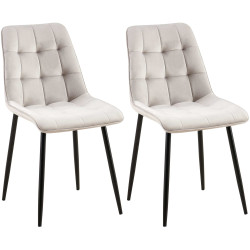 Lot de 2 chaises de salle à manger Gifford en velours gris
