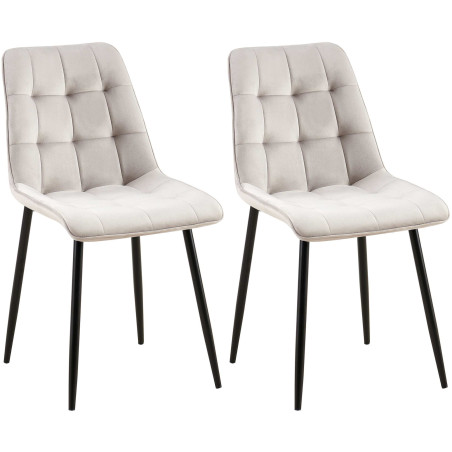 Lot de 2 chaises de salle à manger Gifford en velours gris