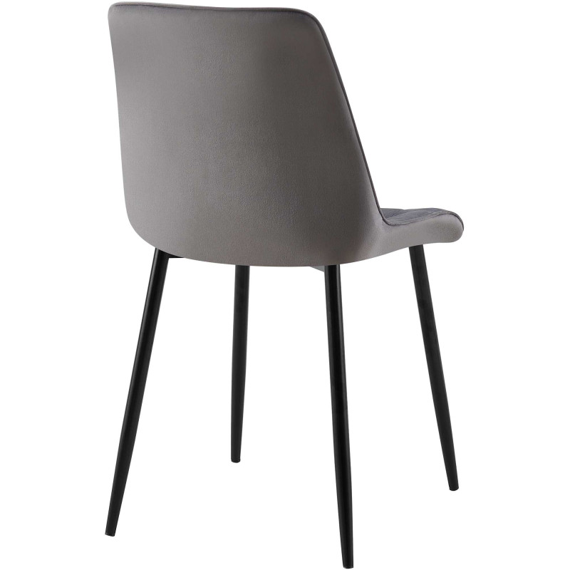Lot de 2 chaises de salle à manger Gifford en velours gris foncé