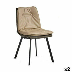 Fauteuil Boutons Noir Beige...