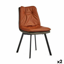 Fauteuil Boutons Marron...
