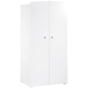 Chambre bébé trio Basic boule: Lit 120x60, commode a langer et armoire - Babyprice - Blanc