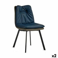 Fauteuil Boutons Bleu Noir...
