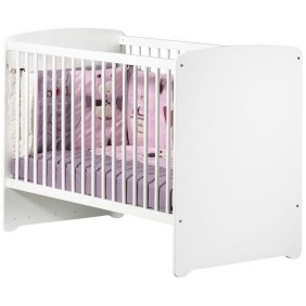 Chambre bébé trio Basic coeur: lit 120x60, commode a langer et armoire - Babyprice - Blanc