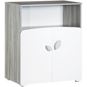 Chambre bébé trio Leaf: lit 120x60, commode a langer et armoire - Babyprice - Blanc