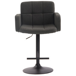 Tabouret de bar Los Angeles, tissu noir gris foncé
