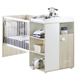 Lit Combiné - 120x60cm - Evolutif en 90x190cm - Babyprice Smile - Hetre