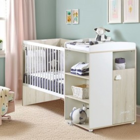 Lit Combiné - 120x60cm - Evolutif en 90x190cm - Babyprice Smile - Hetre