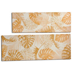 Toile Feuille d'une plante Doré 135 x 45 x 1,5 cm (6 Unités)
