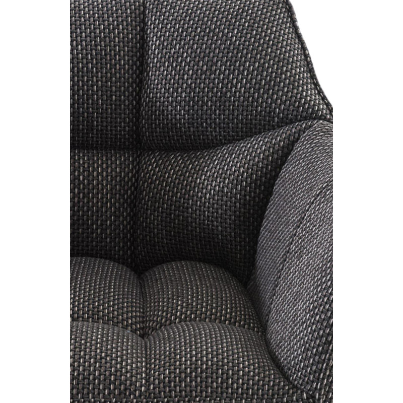 Tabouret de bar Damaso W en tissu avec structure à 4 pieds gris titane