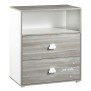 Commode a langer - Babyprice - Smile - Chene silex - 2 tiroirs - 1 niche - En bois - Blanc