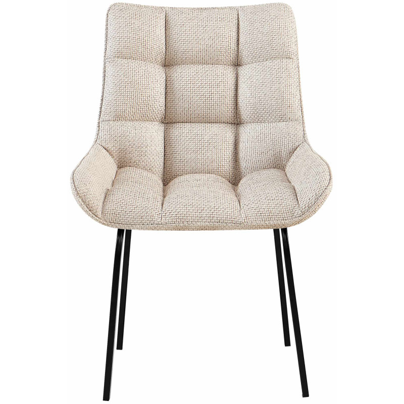 Lot de 2 chaises Saranda tissu noir ivoire