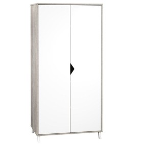 Armoire bébé Scandi Gris - Bois - Blanche - 2 portes - Babyprice