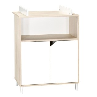 Commode a langer - Babyprice - Scandi naturel - 2 portes - 1 niche - En bois