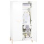 Armoire bébé Joy Naturel - Blanche - Sur pieds en bois naturel - 2 portes - Babyprice