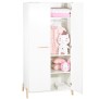 Armoire bébé Joy Naturel - Blanche - Sur pieds en bois naturel - 2 portes - Babyprice