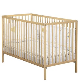 Lit bébé - 120 x 60 cm - Babyprice First - Tout barreaux - En bois naturel