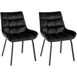 Lot de 2 chaises Saranda en velours noir