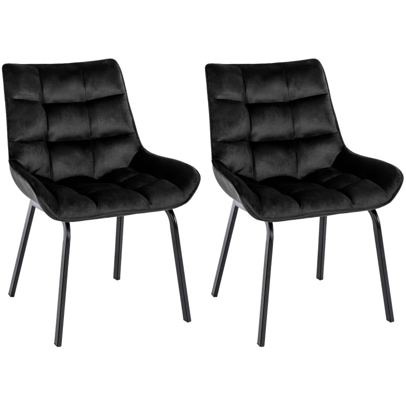 Lot de 2 chaises Saranda en velours noir