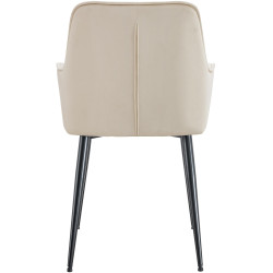 Ensemble de 2 chaises de salle à manger Ferndale, velours, crème