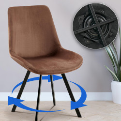 Lot de 2 chaises de salle à manger Lewes en velours marron