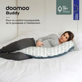 doomoo Coussin de Maternité et Coussin d'Allaitement Buddy, Ultra Confort, Certifié oeko-Tex, Ethnic Petrol