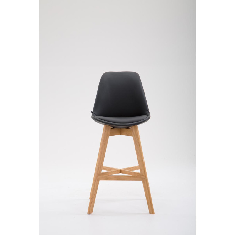 Tabouret de bar Cannes en cuir artificiel Natura noir