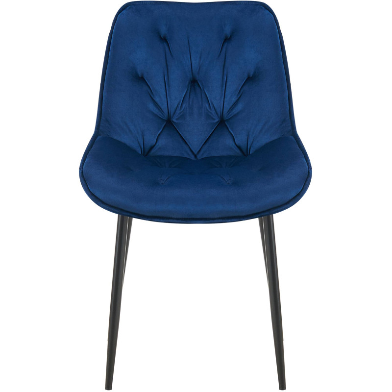 Ensemble de 2 chaises de salle à manger Wallace en velours bleu