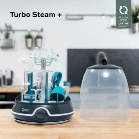 BABYMOOV Turbo Steam(+) - 2 en 1, Stérilisateur biberons vapeur et Egoutte-biberons