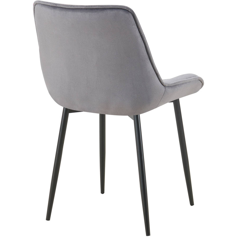 Lot de 2 chaises de salle à manger Wallace en velours gris foncé