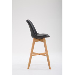 Tabouret de bar Cannes en cuir artificiel Natura noir