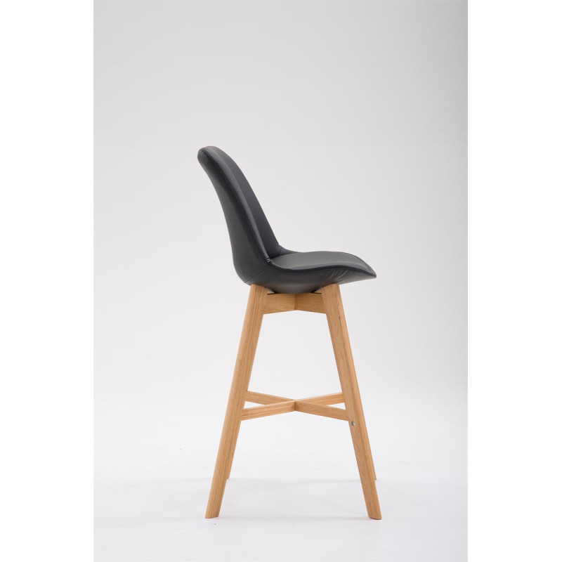Tabouret de bar Cannes en cuir artificiel Natura noir