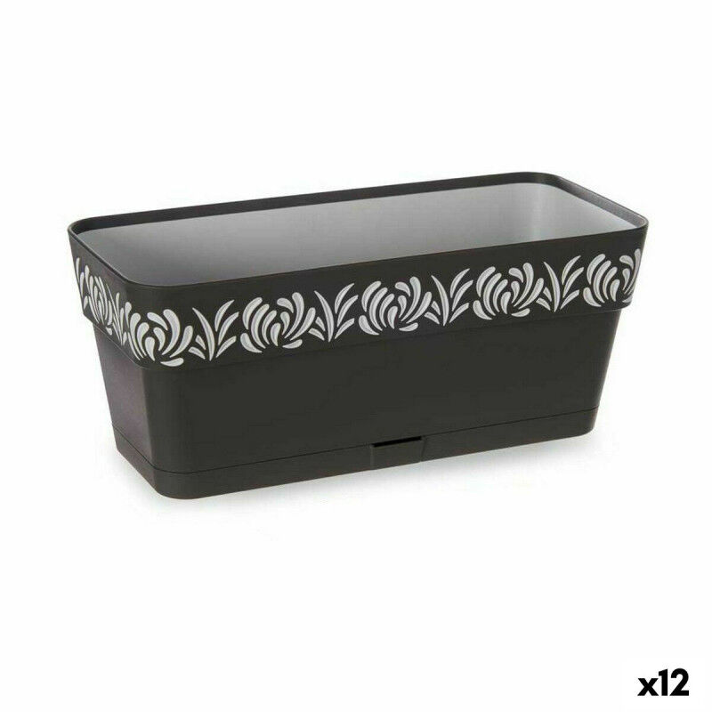 Jardinière Stefanplast Gaia Anthracite Plastique 13,3 x 12,3 x 29,3 cm (12 Unités)