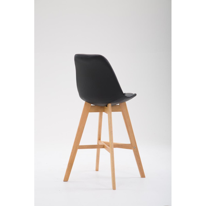 Tabouret de bar Cannes en cuir artificiel Natura noir