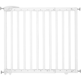 Badabulle Barriere de Sécurité Deco Pop - Barriere Extensible pour Ouverture de 63 a 106cm - Fixation Vis, Blanc