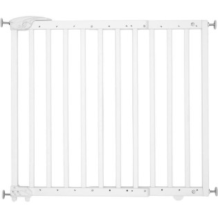 Badabulle Barriere de Sécurité Deco Pop - Barriere Extensible pour Ouverture de 63 a 106cm - Fixation Vis, Blanc