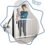 Badabulle Barriere de Sécurité Deco Pop - Barriere Extensible pour Ouverture de 63 a 106cm - Fixation Vis, Blanc