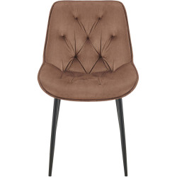 Ensemble de 2 chaises de salle à manger Wallace en velours marron