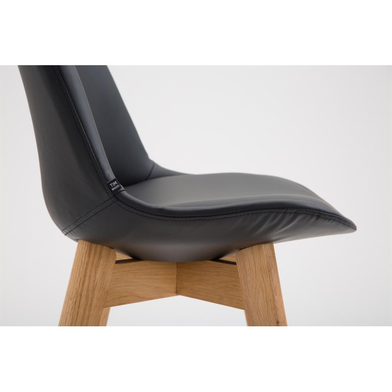 Tabouret de bar Cannes en cuir artificiel Natura noir
