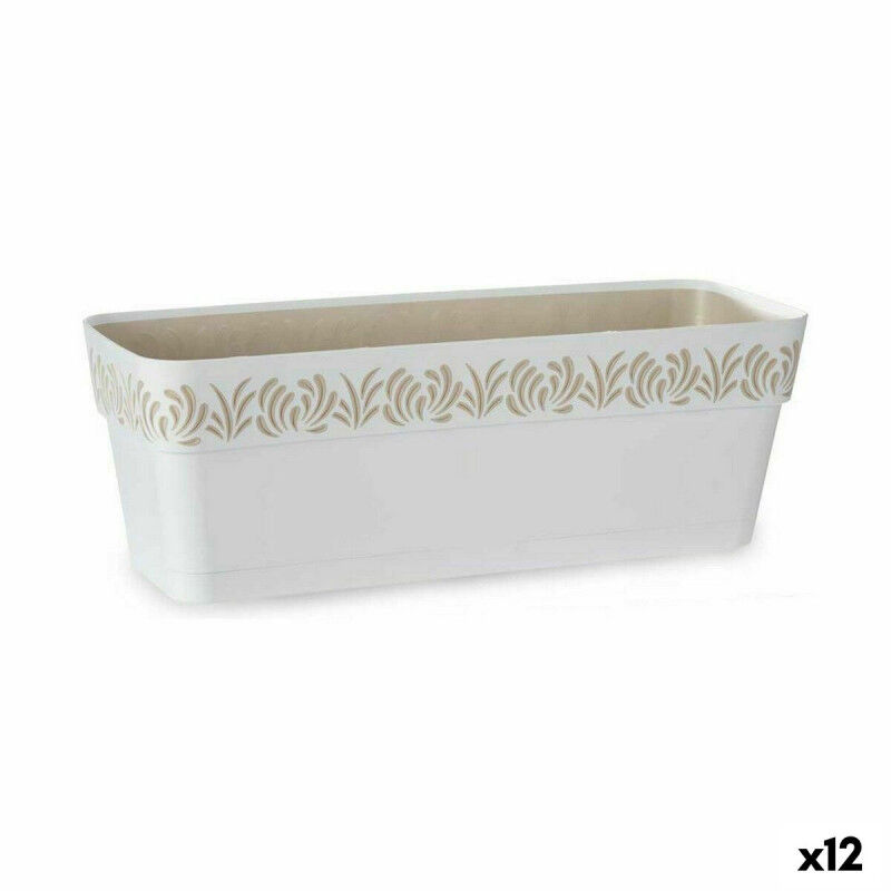 Jardinière Stefanplast Gaia Blanc Plastique 49,5 x 17 x 19 cm (12 Unités)