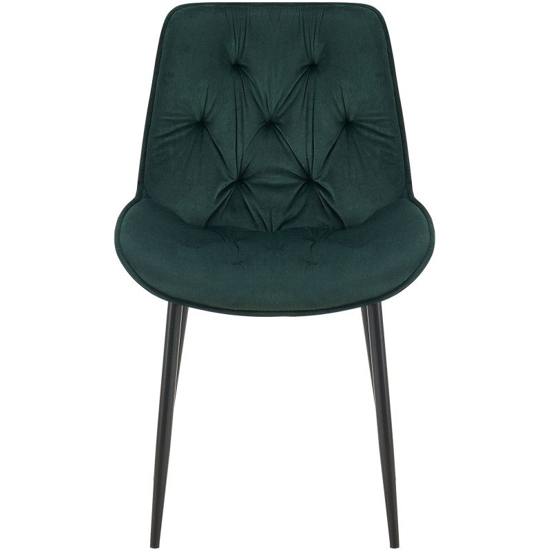 Ensemble de 2 chaises de salle à manger Wallace en velours vert