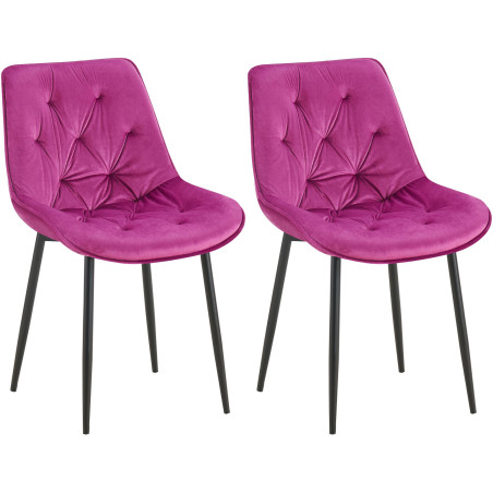 Ensemble de 2 chaises de salle à manger Wallace en velours violet