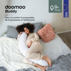 doomoo Coussin de Maternité et Coussin d'Allaitement Buddy, Ultra Confort, Certifié oeko-Tex, Risotto Taupe