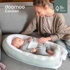 doomoo Réducteur de Lit bébé Cocoon, Evolutif & Respirant, Bear Grey