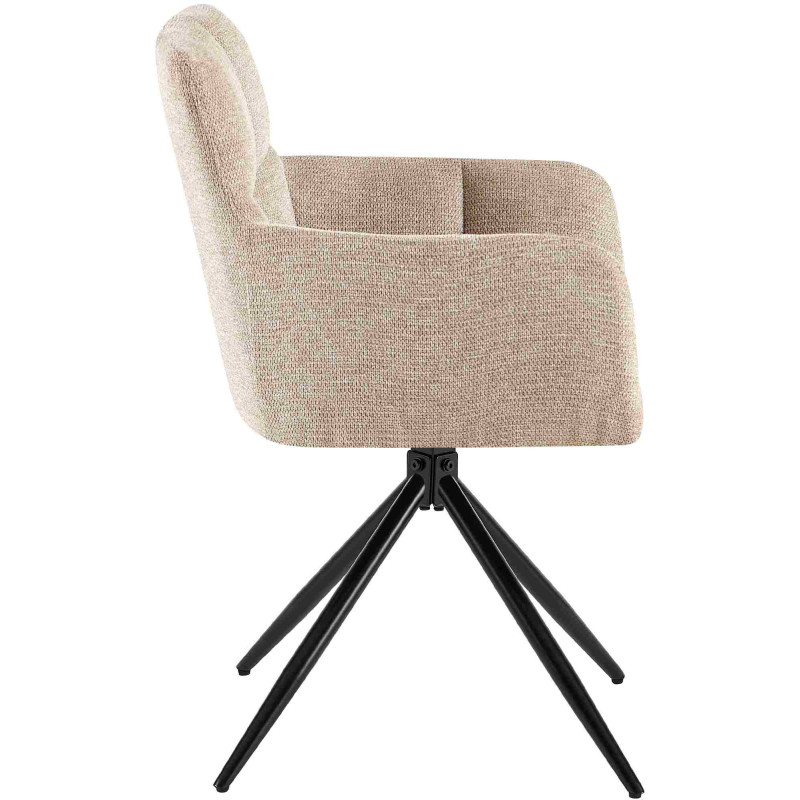 Chaise de salle à manger Jonah en tissu marron clair