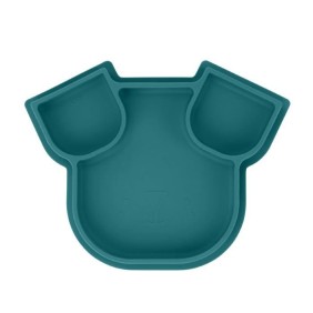 BABYMOOV Assiette compartimentée bébé ISY PLATE, en silicone, souple & solide, antidérapente, passe au lave-vaisselle, chien ble