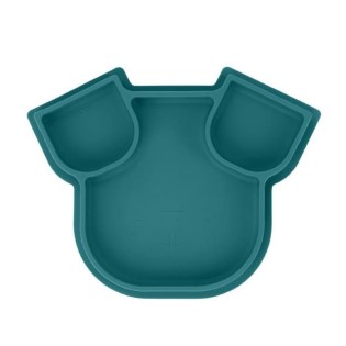 BABYMOOV Assiette compartimentée bébé ISY PLATE, en silicone, souple & solide, antidérapente, passe au lave-vaisselle, chien ble