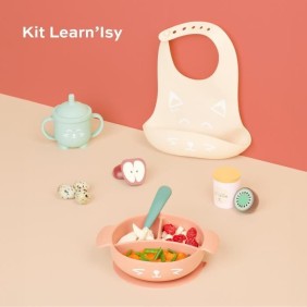 Babymoov Coffret Repas 15-24 m LEARN'ISY, 1 Bol, 1 Tasse, 1 Bavoir, 1 Cuillere, Renard