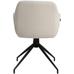 Chaise de salle à manger Merlinda en tissu Teddy crème