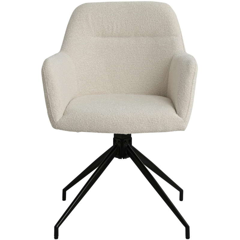 Chaise de salle à manger Merlinda, tissu Teddy, crème